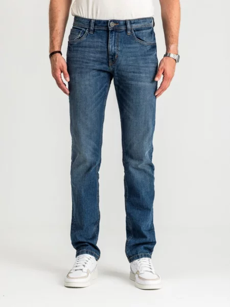 TOM TAILOR Farmer Marvin Straight Mid Stone Blue Grey Denim kék farmer szürke