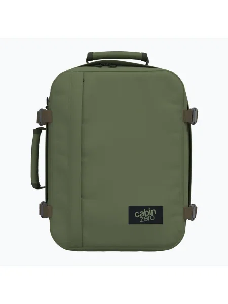 CabinZero Classic 28 l túrahátizsák khaki színben grúz színű túra hátizsák. Méret: 28 l zöld