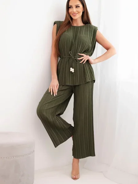 Pantaloni Kesi Włoski plisate cu legături