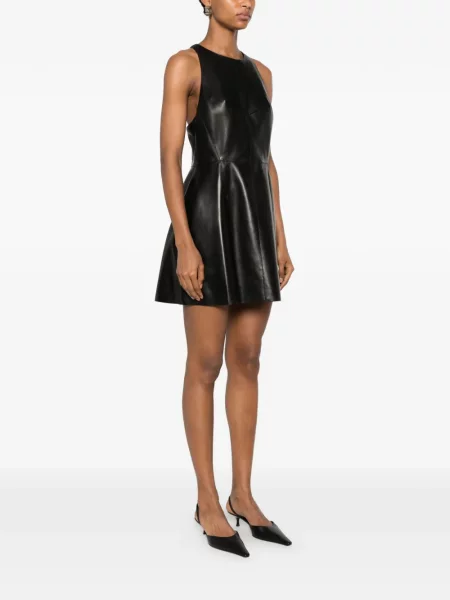 Rochie mini Givenchy din piele fără mâneci negru