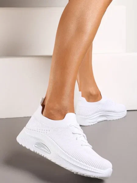 Pantofi Sport Albi Stil Șosetă Talpă Decorativă Moonlise alb