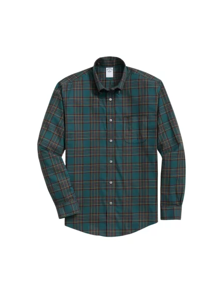 Koszula Brooks Brothers w kratkę zielona