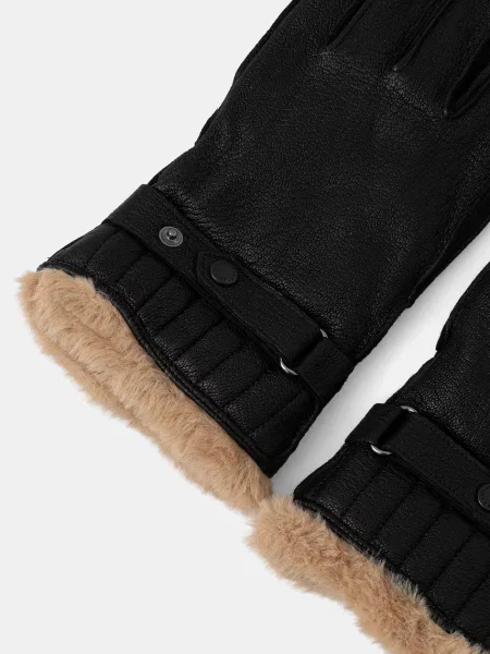Шкіряні рукавички Barbour чорний