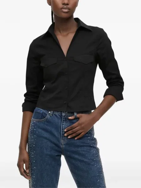 Cămașă de blugi Karl Lagerfeld Jeans negru