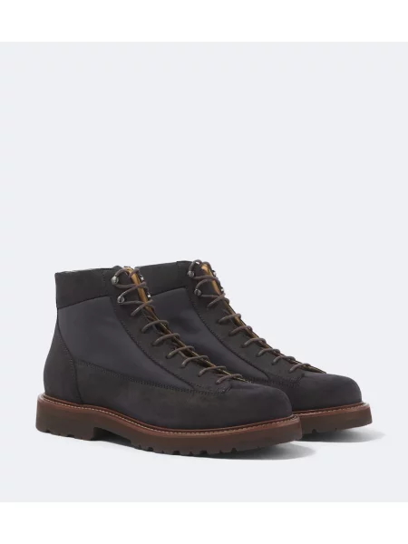 Botine Brunello Cucinelli din piele de căprioară albastru