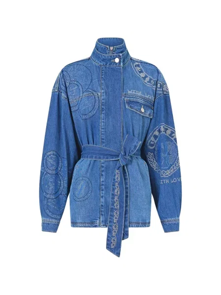 Geacă de blugi Camilla cu guler înalt albastru