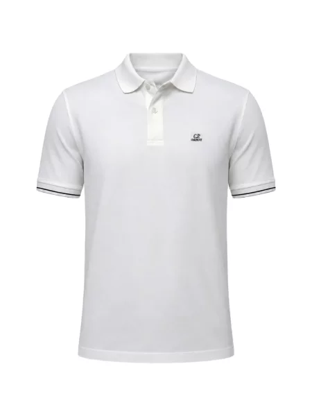 Tricou polo C.p. Company cu autograf alb