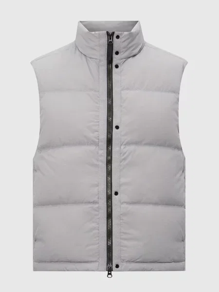 Пуховий жилет з патчем логотипа Stone Island блакитний