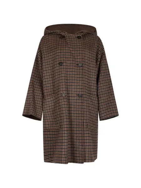 Palton Weekend Max Mara cu glugă maro