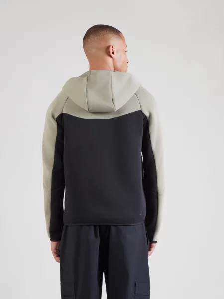 Nike Sportswear Tepláková bunda Tech Fleece pastelovo zelená / čierna sivá
