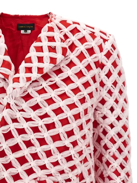 Sacou Comme Des Garçons din tul asimetric roșu