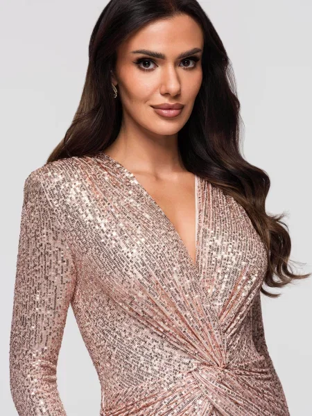 Rochie de seară Edoti de costum roz