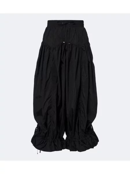 Pantaloni Ganni cu volane negru