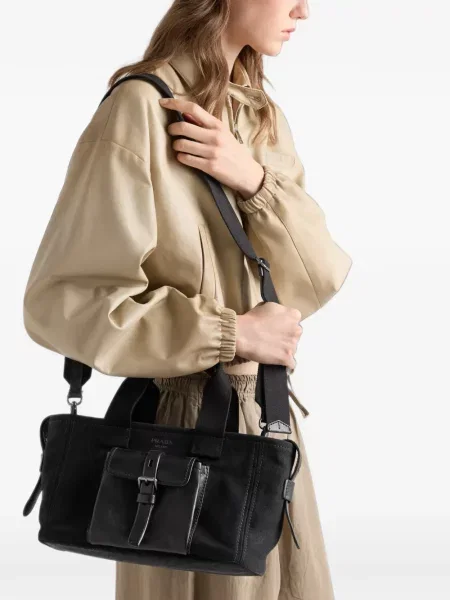 Geantă shopper Prada din piele negru