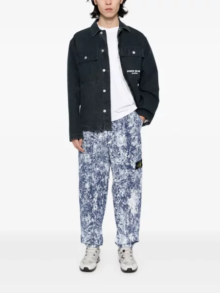 Pantaloni cargo Stone Island cu imagine albastru
