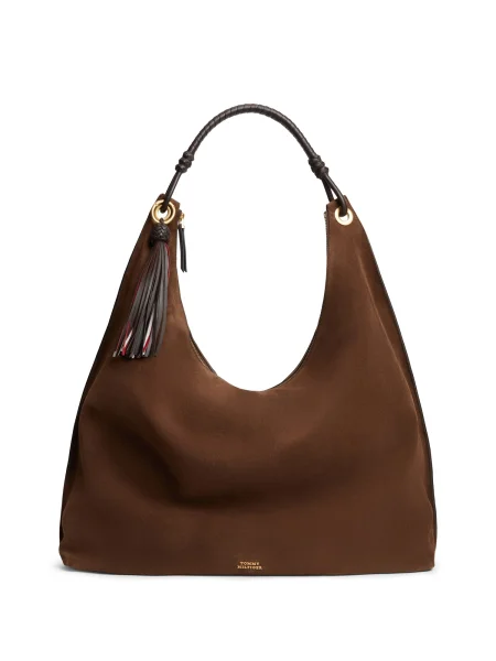 Tommy Hilfiger Geantă Th Statement Leather Hobo Suede maro