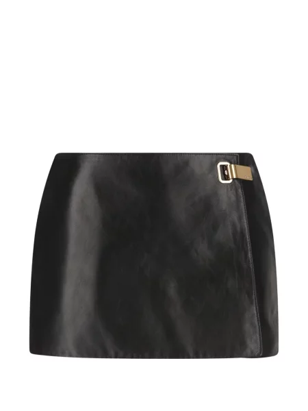 Fustă din piele Balenciaga negru