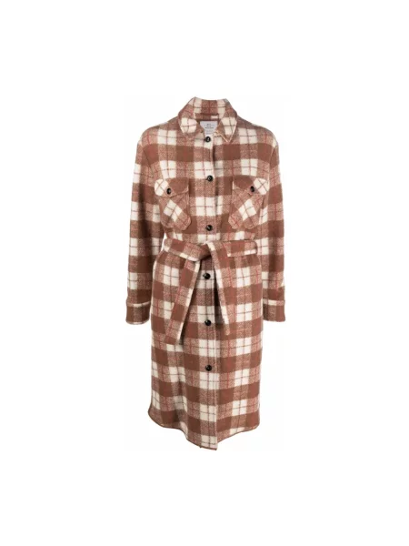 Długi płaszcz Woolrich wełniany brązowy