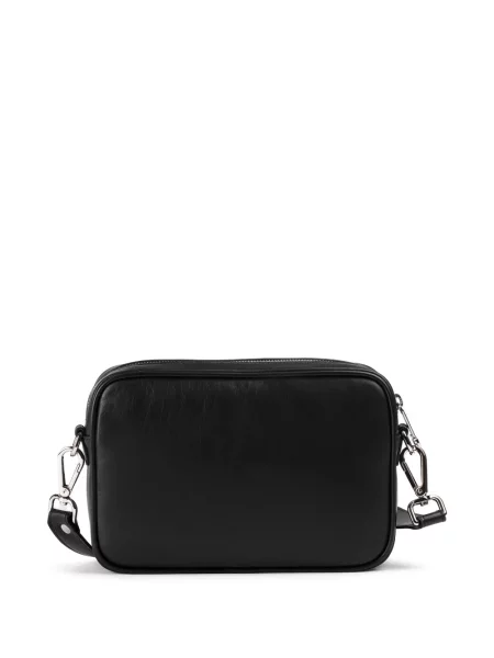 Kožená crossbody taška Doucal's s autogramem černá