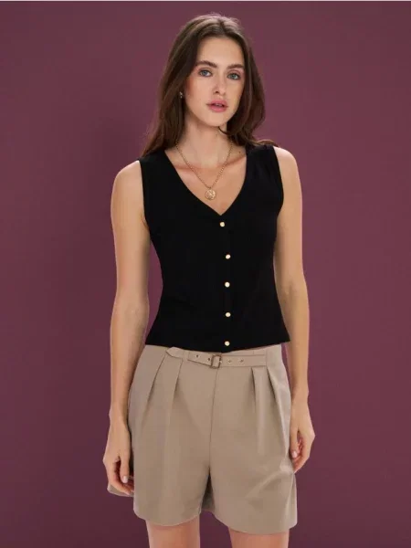 Жилет з віскозою чорний