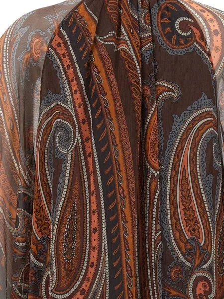 Rochie mini Etro cu imagine cu model paisley maro
