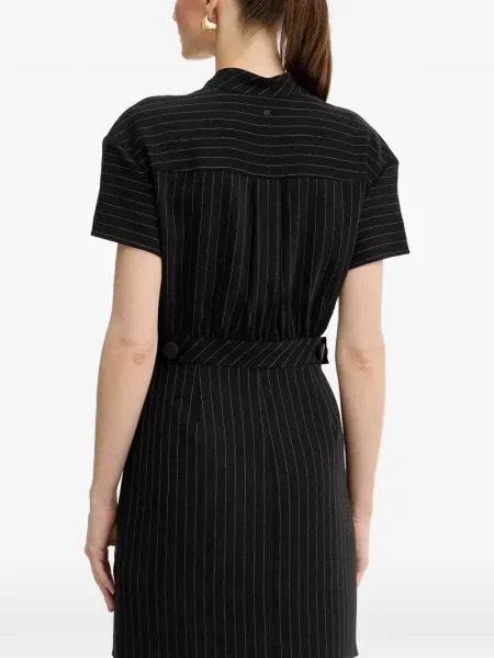 Rochie mini Armani Exchange cu dungi de costum mini negru
