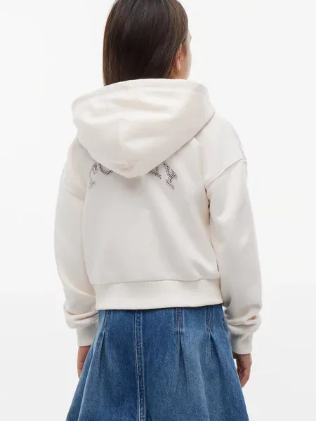 Суичър с качулка Tommy Hilfiger бяло