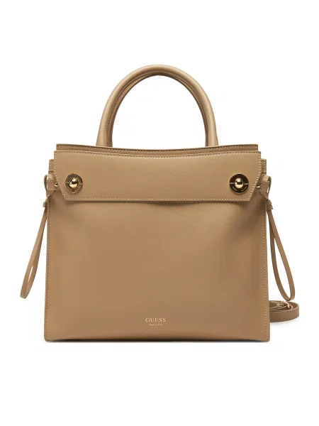 Кожена чанта Guess BIANCA кафяво HWBIAA бежово