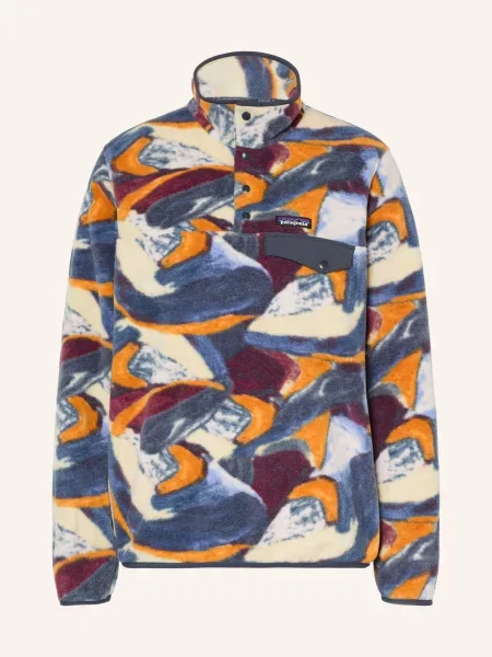 Patagonia Fleecový Svetr S Snap tmavě modrá / tmavě žlutá bílá
