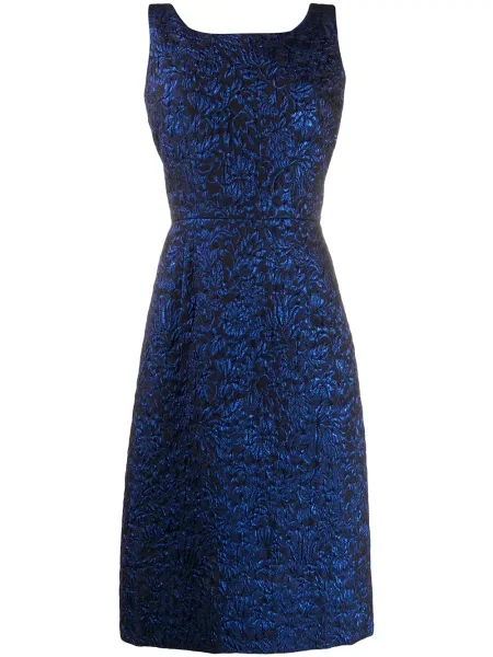 Rochie midi Comme Des Garçons fără mâneci cu model floral până la genunchi albastru