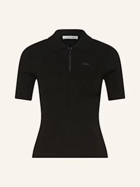 Lacoste Dzianinowa Koszulka schwarz czarna