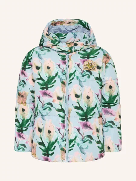 Scotch & Soda Prošívaná Bunda S Odnímatelnou Kapucí tmavě / fialová / zelená modrá
