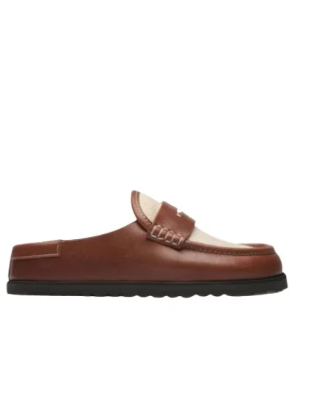Klapki Birkenstock skórzane brązowe