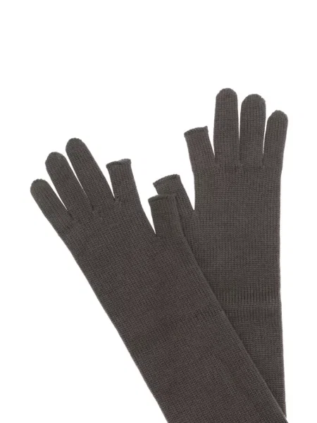 Lung mănuși Rick Owens tricotate gri