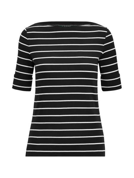 Lauren Ralph Lauren Petite Tricou negru alb