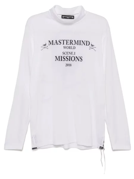 Tricou mânecă lungă Mastermind World cu imagine alb