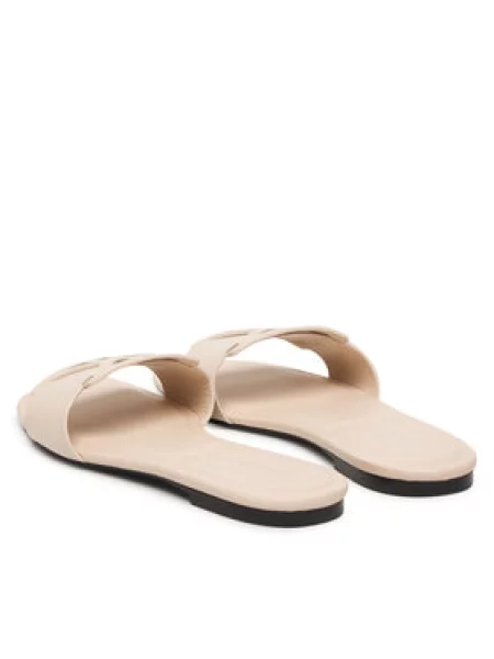 Natikače Calvin Klein Square Flat Sandal Emblem Écru