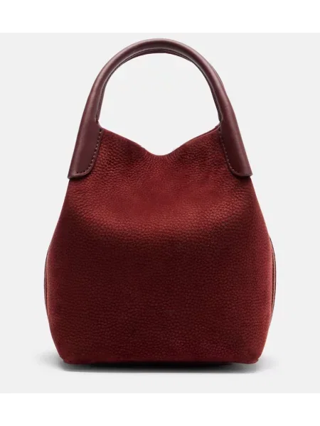 Top Loro Piana din piele mini bordo