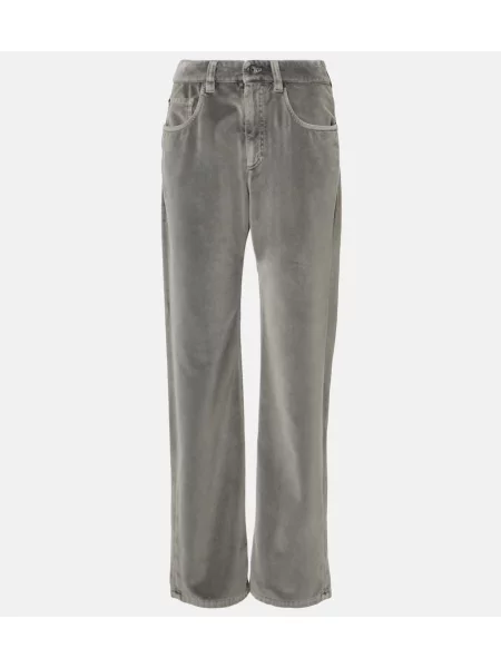 Pantaloni Brunello Cucinelli de catifea gri