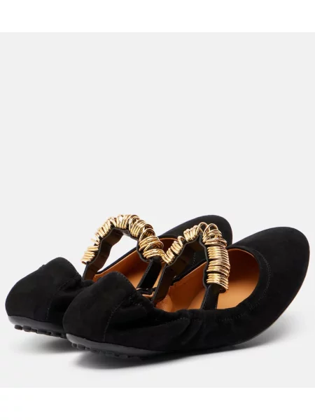 Pantofi cu toc Tod's din piele de căprioară negru
