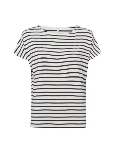 Oversized t-shirt z mieszanki S.oliver Red Label biała