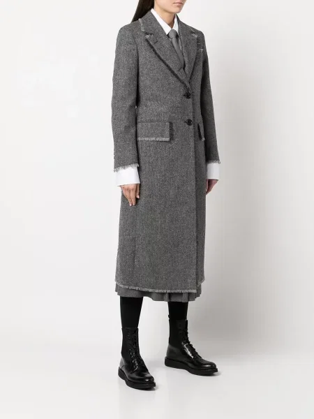 Jednořadý kabát Thom Browne šedý