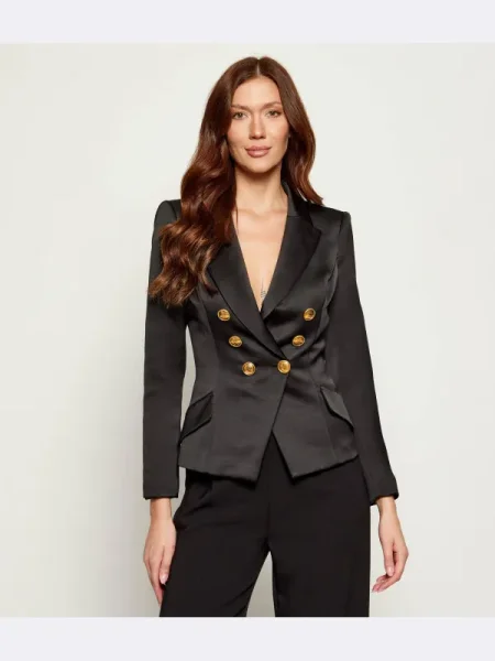 Elisabetta Franchi De satin jachetă negru