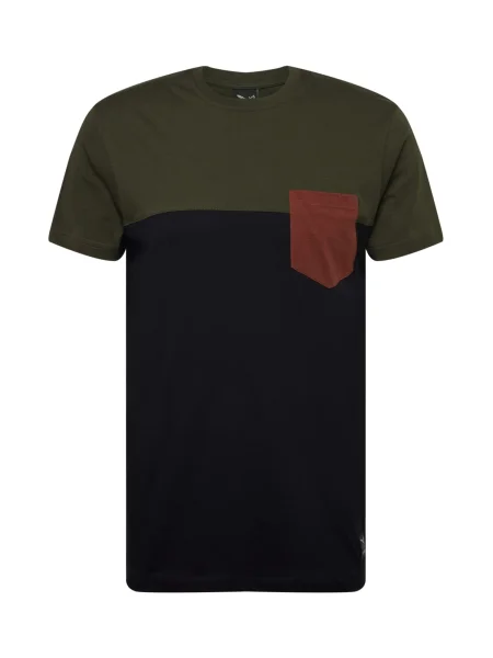 Iriedaily Tricou oliv maro caramel negru