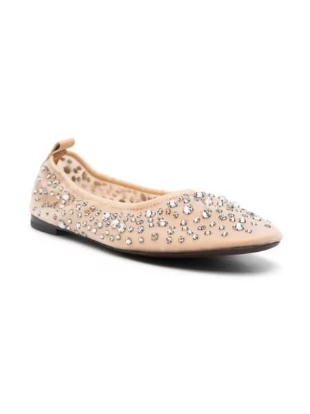 Balerinki Tory Burch skórzane beżowe