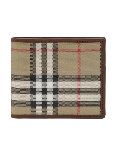 Portfel Burberry skórzany w kratę beżowy