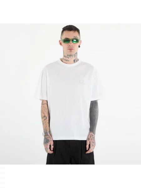 Tricou C.P. Company Jersey Short Sleeve Logo T-Shir Off White L alb