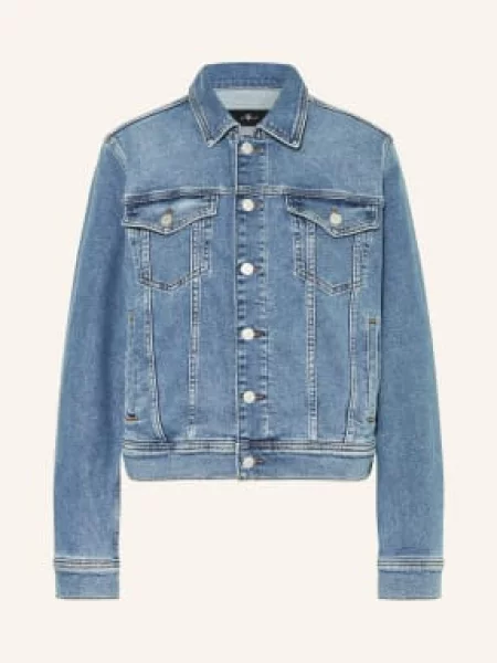 7 For All Mankind Kurtka Dżinsowa Adi Trucker blau niebieska