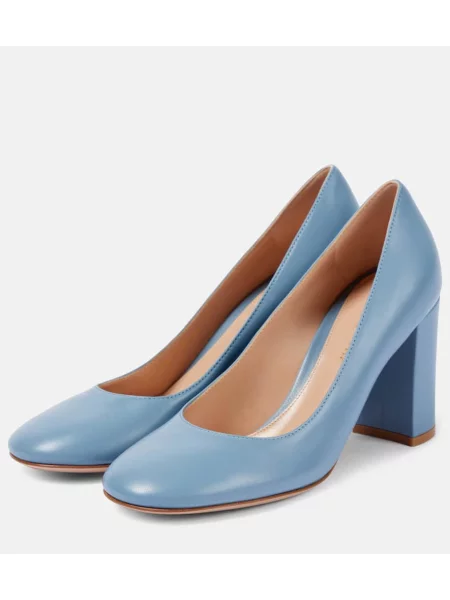 Pantofi cu toc Gianvito Rossi din piele albastru