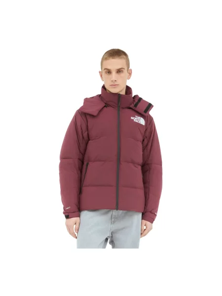 Kurtka puchowa The North Face z kapturem czerwona